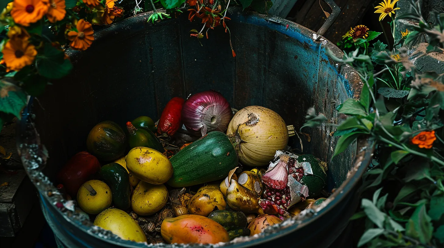 Lebensmittel im Abfall
