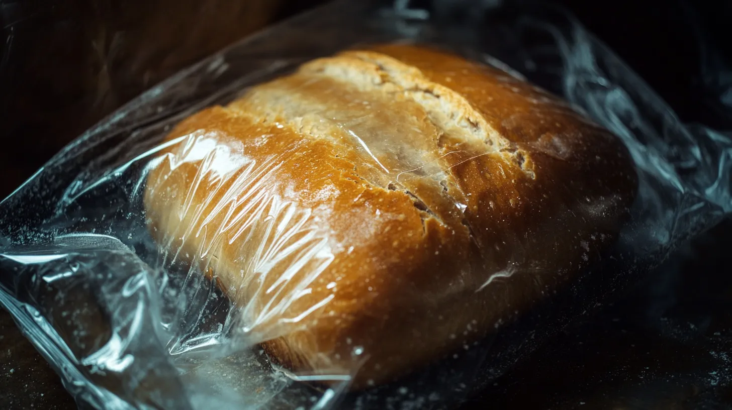 Brot mit Kondensation im Vakuumbeutel