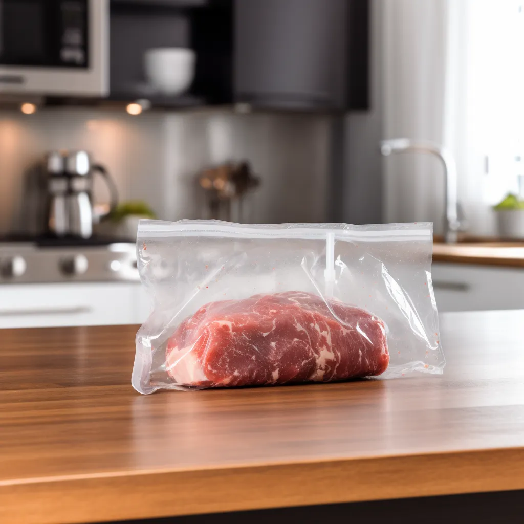 Vakuumverpacktes Fleisch in Vakuumbeutel