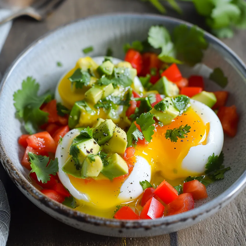 Gegarte Eier mit Avocado-Salsa